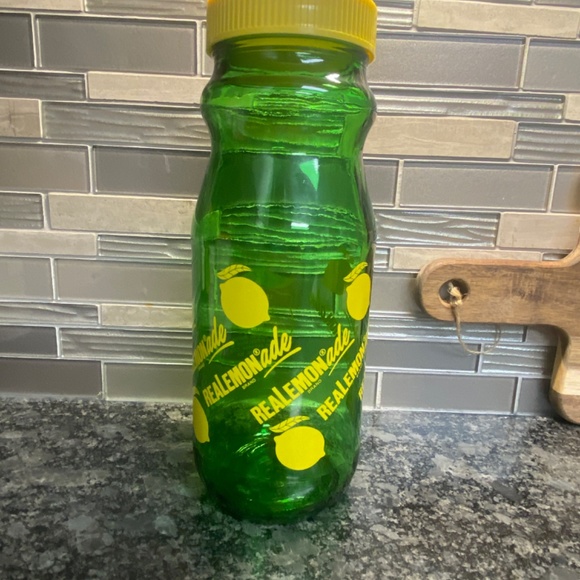 Vintage Real Lemonade Green Glass Bottle 1 Quart - Picture 2 of 7